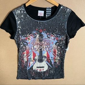 NWT Grand Ole Opry Sequin Tee Sz S